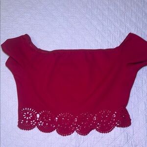 Elegant Red Off-Shoulder Women's Top